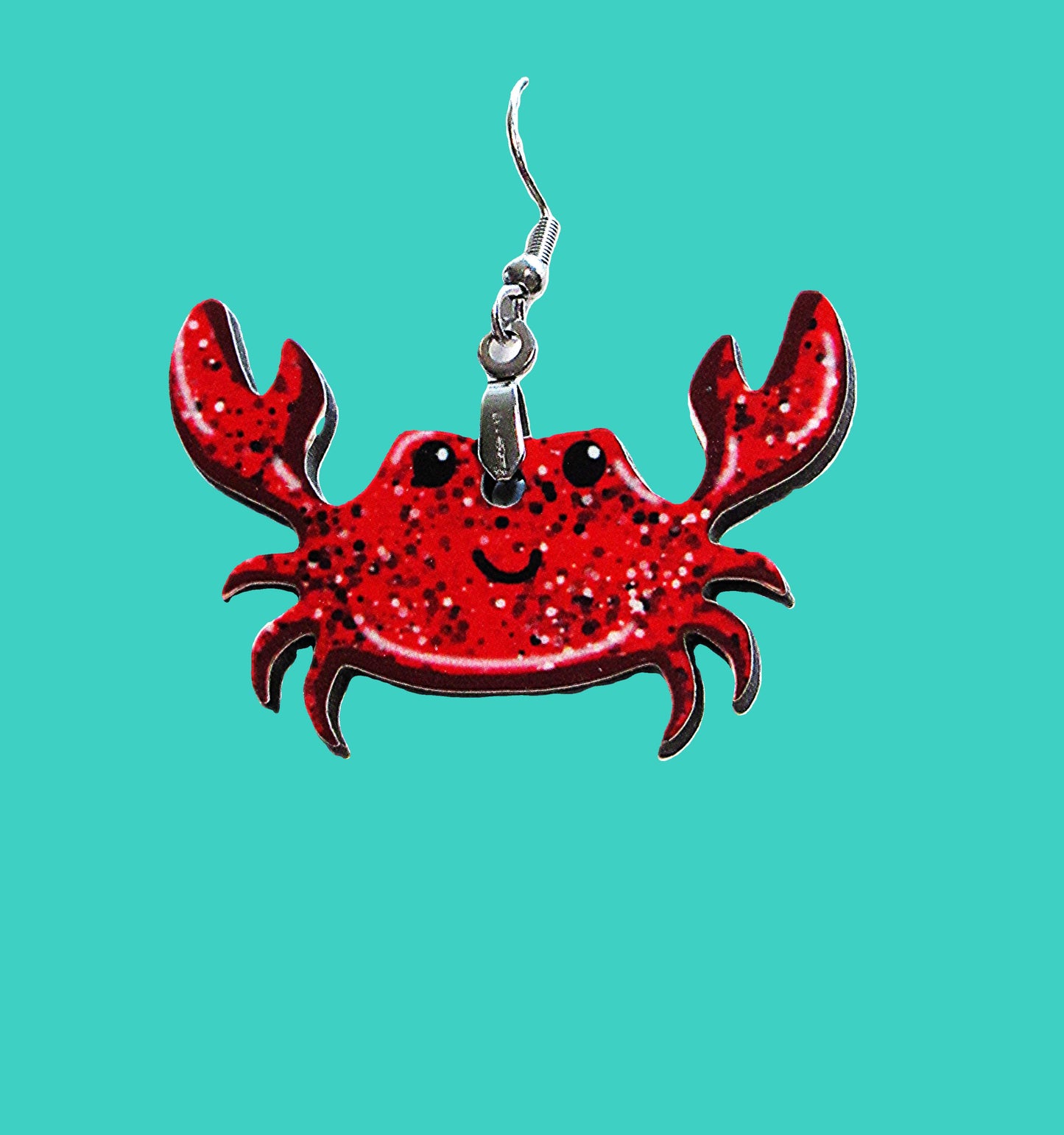 Crab Shaped Sublimated Earrings 1.5"
