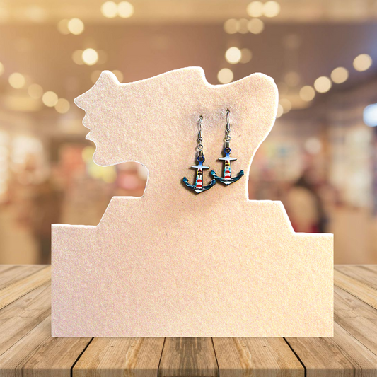 Anchor Shaped Sublimated Earrings 1- inch