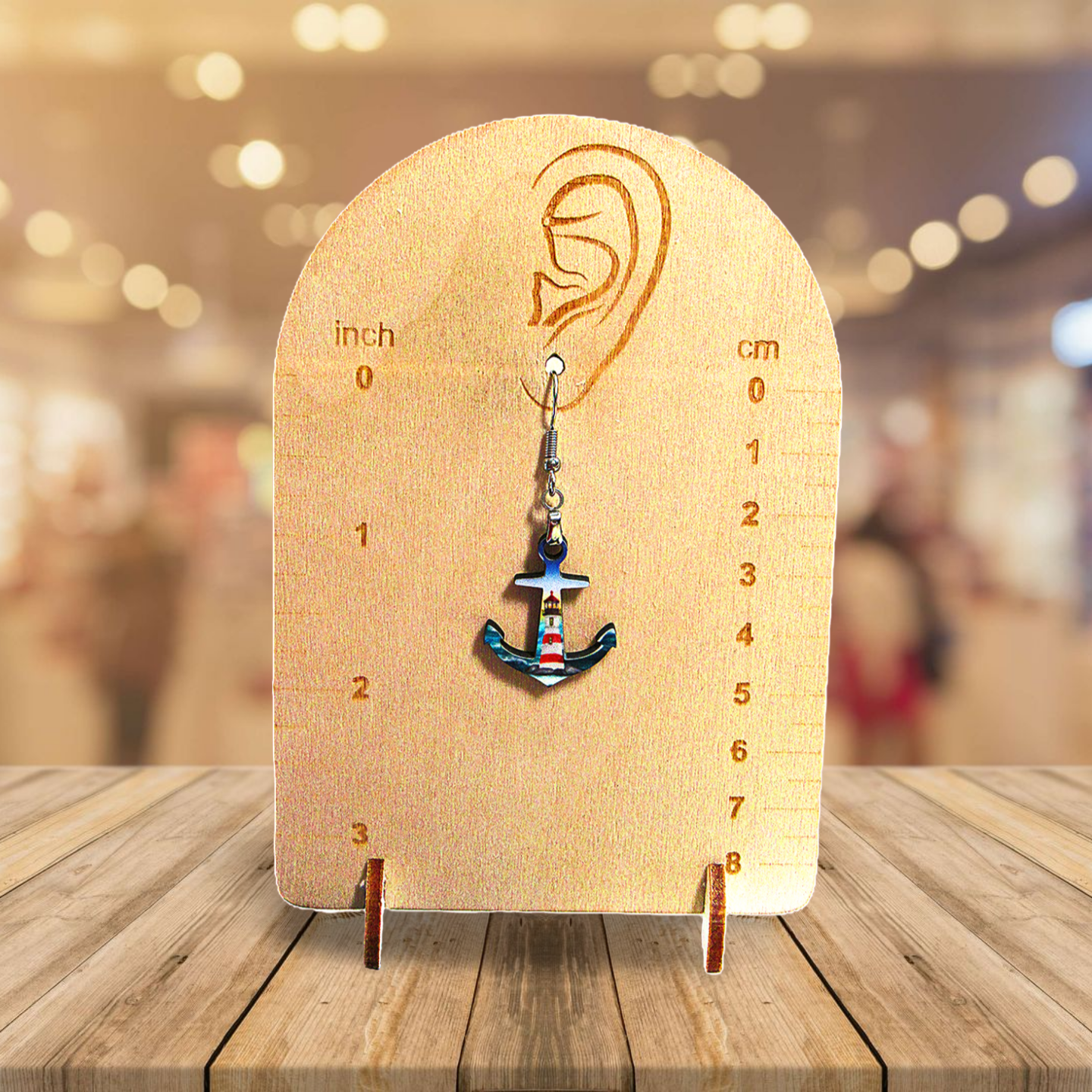 Anchor Shaped Sublimated Earrings 1- inch