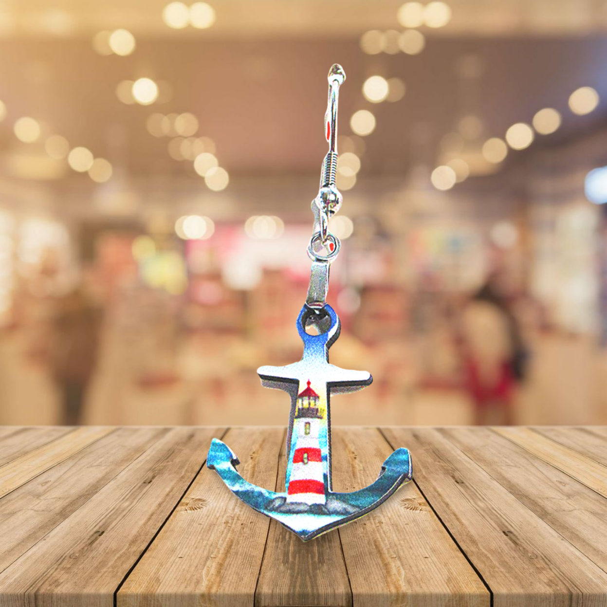 Anchor Shaped Sublimated Earrings 1- inch