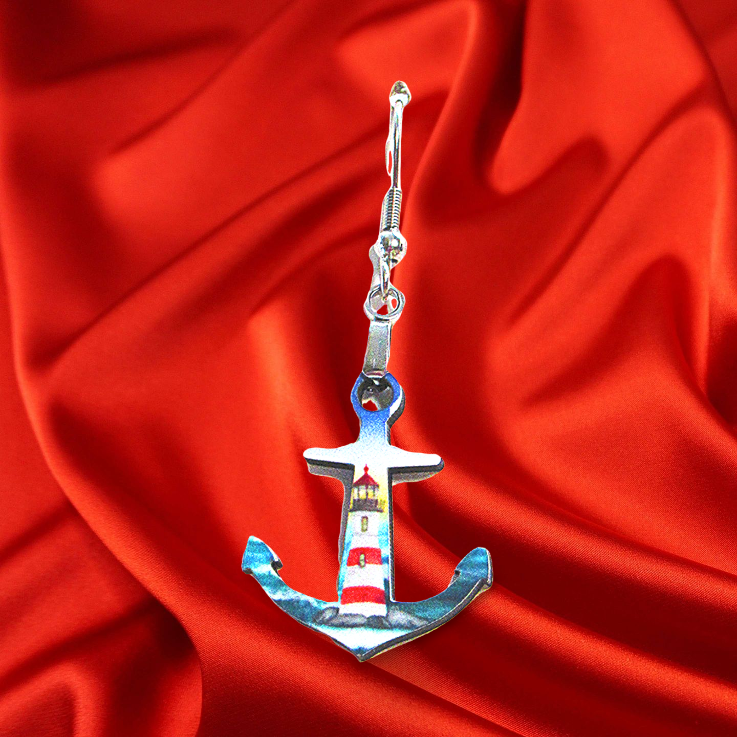 Anchor Shaped Sublimated Earrings 1- inch