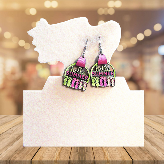 Hello Summer Shaped Sublimated Earrings