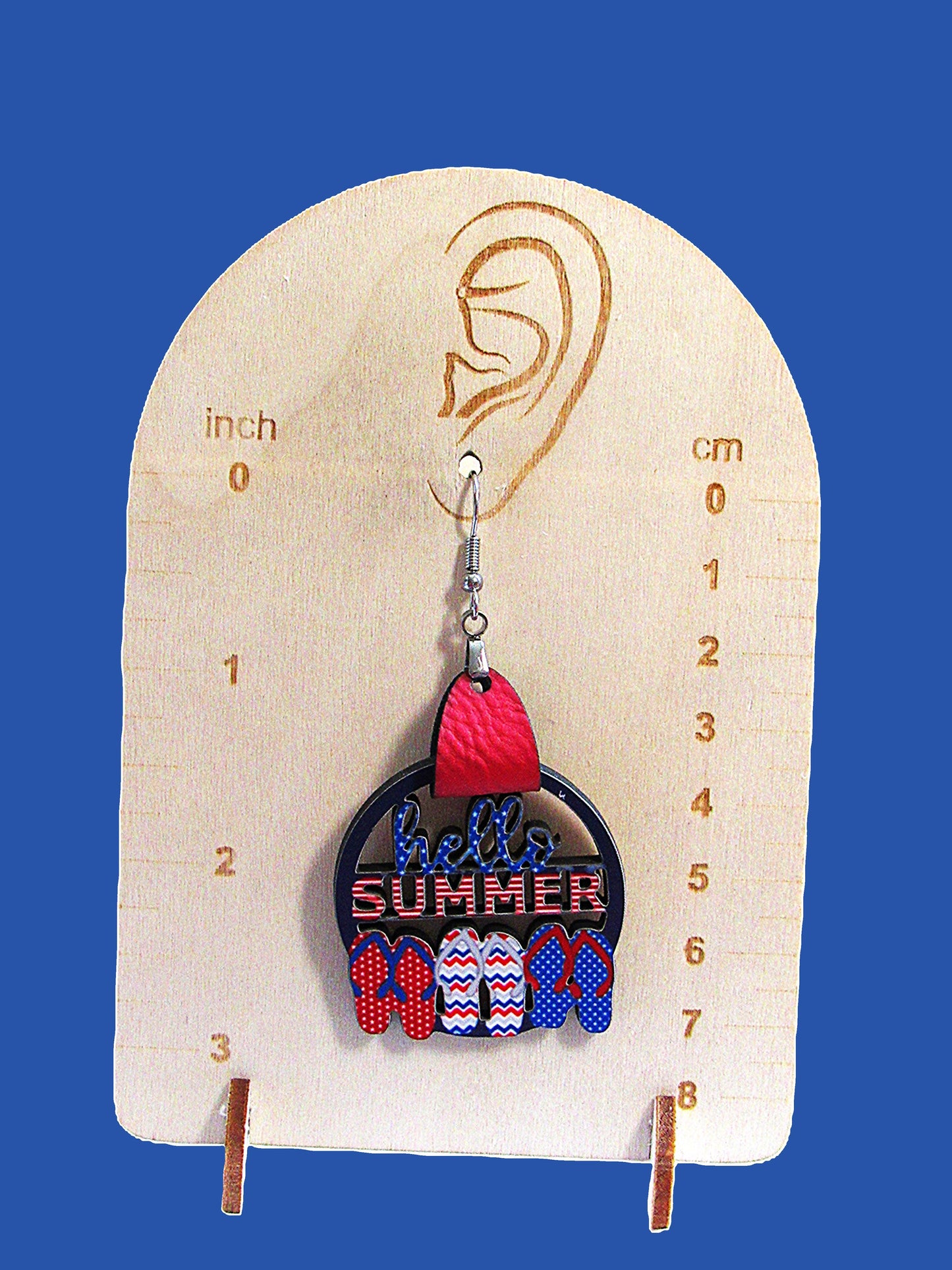 Round Hello Summer Shaped Sublimated Earrings