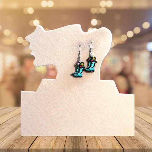 Rainboot Shaped Sublimated Earrings
