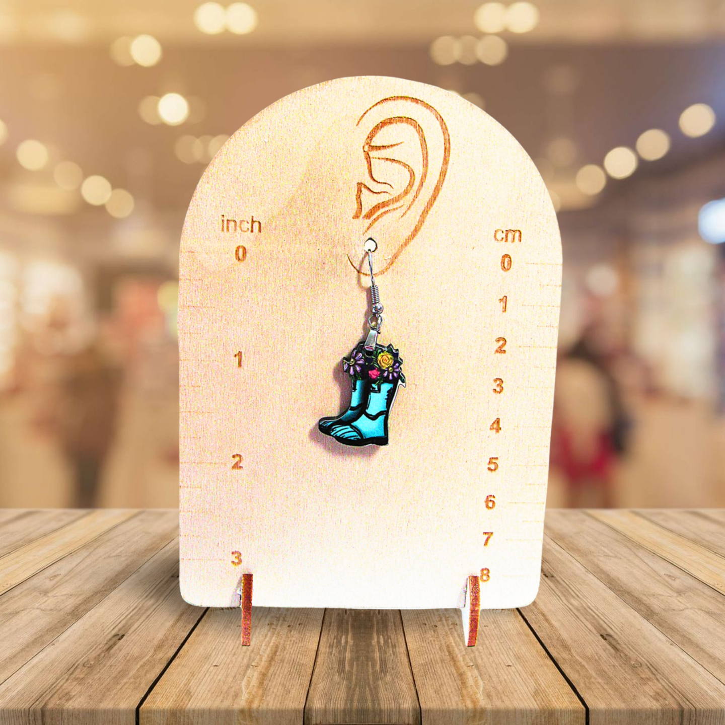 Rainboot Shaped Sublimated Earrings