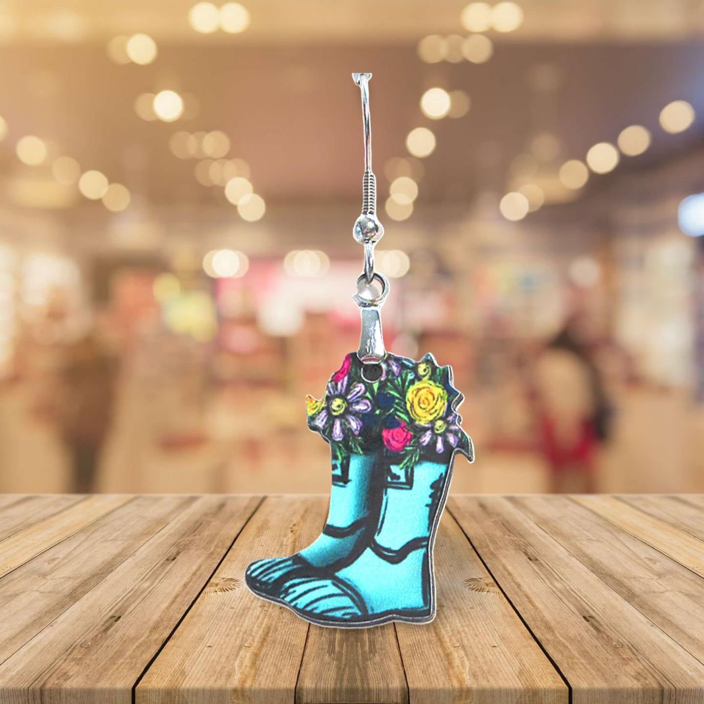 Rainboot Shaped Sublimated Earrings