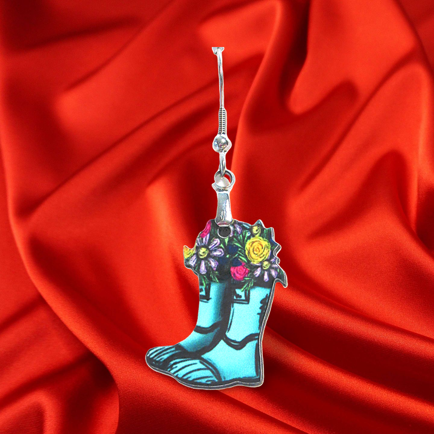Rainboot Shaped Sublimated Earrings