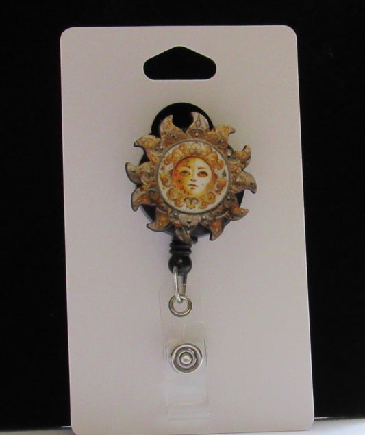 Sun Shaped Sublimated Badge Reel Holder