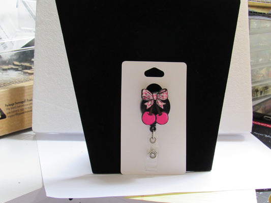 Cherry Bow Shaped Sublimated Badge Reel