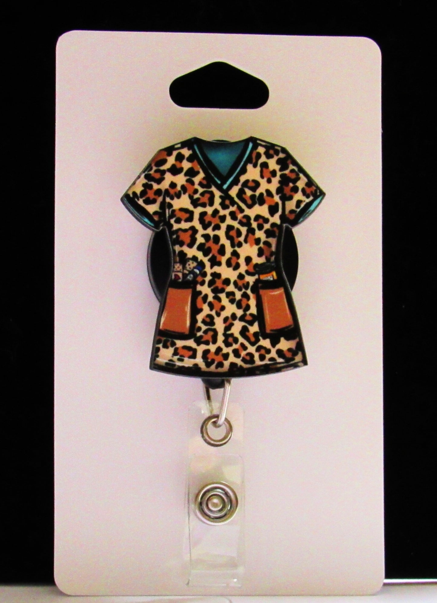Scrub Top Shaped Sublimated Badge Reel Holder