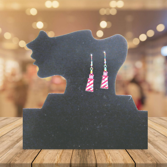 Lighthouse Shaped Sublimated Earrings MDF 1 Inch.