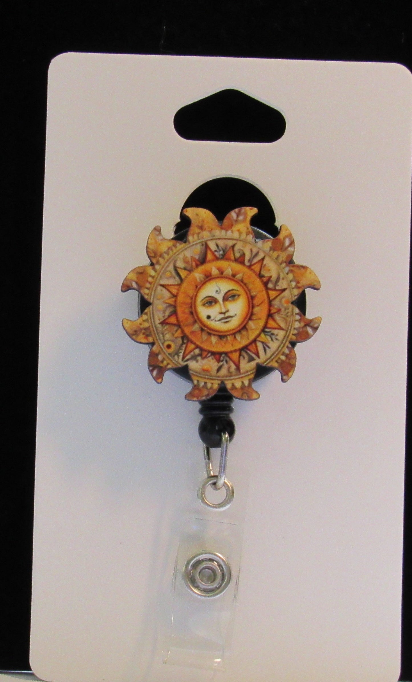 Sun Shaped Sublimated Badge Reel Holder