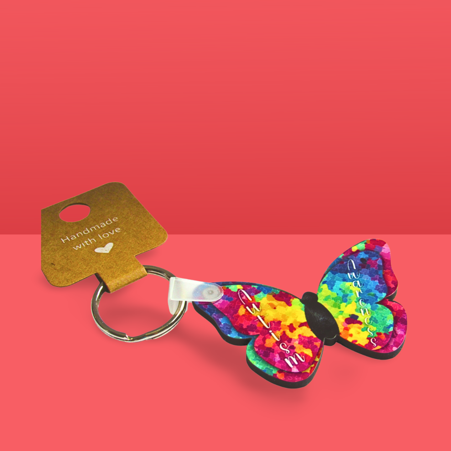 Butterfly Shaped Sublimated Keychain MDF