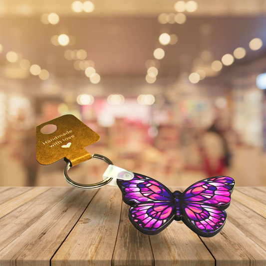 Butterfly Shaped Sublimated Keychain MDF