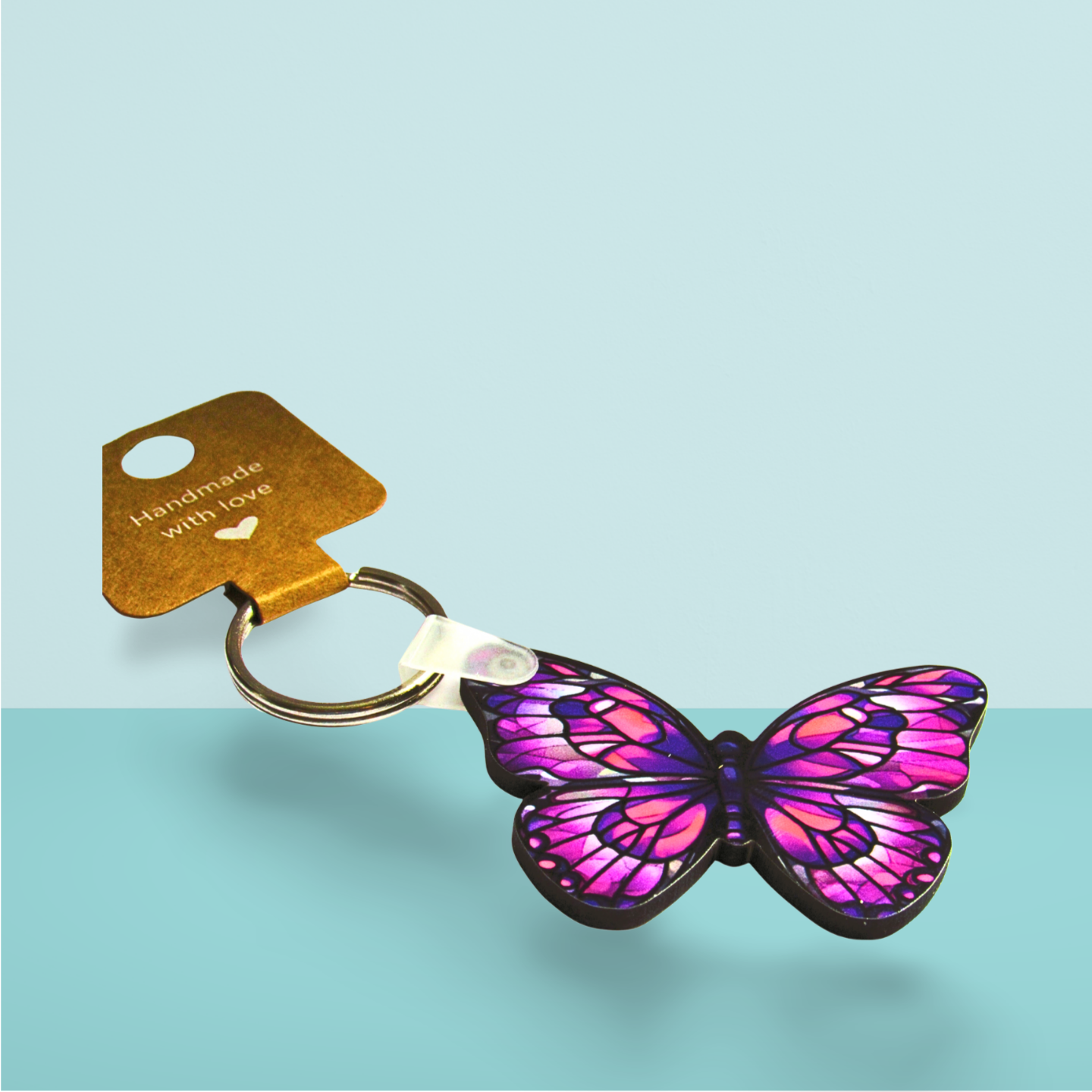 Butterfly Shaped Sublimated Keychain MDF