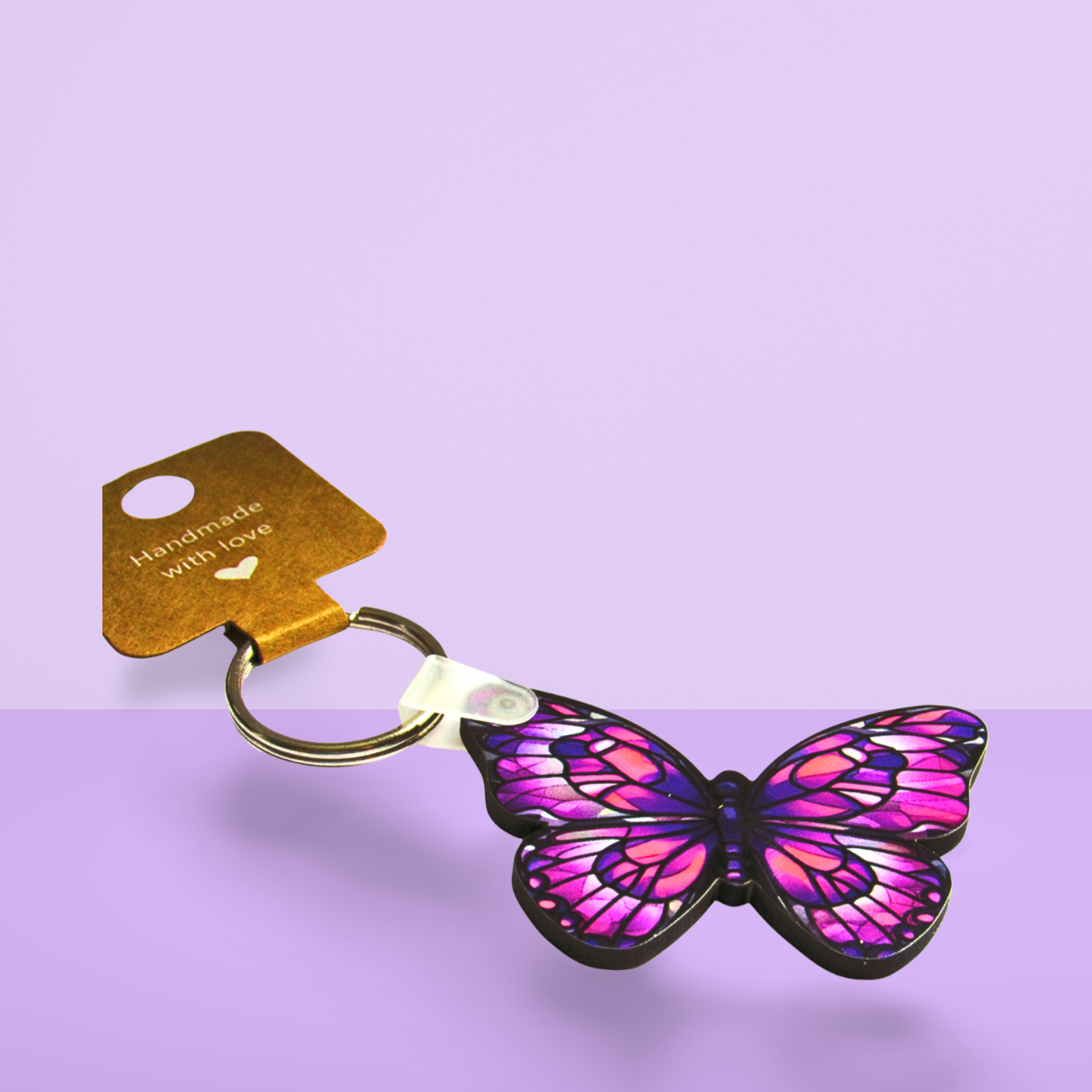 Butterfly Shaped Sublimated Keychain MDF