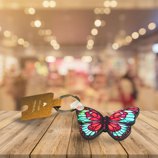 Butterfly Shaped Sublimated Keychain MDF