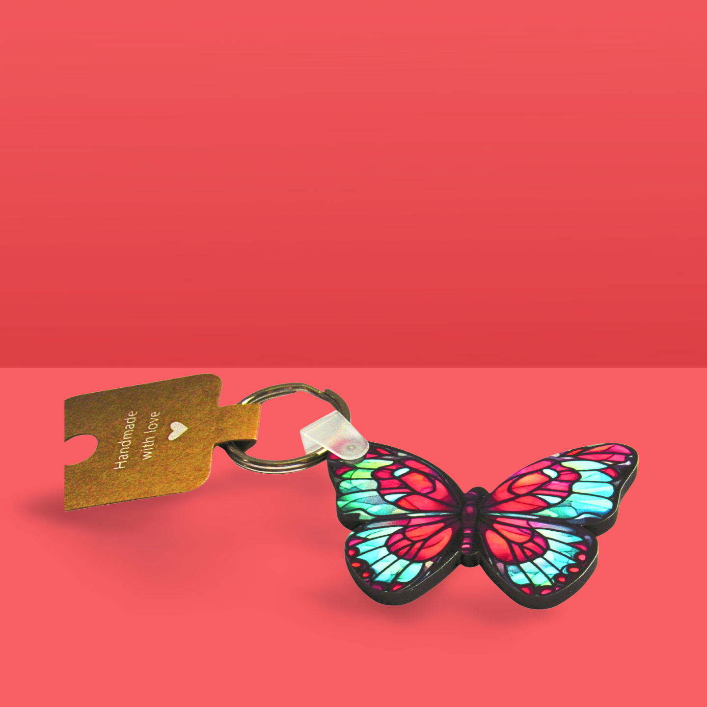 Butterfly Shaped Sublimated Keychain MDF