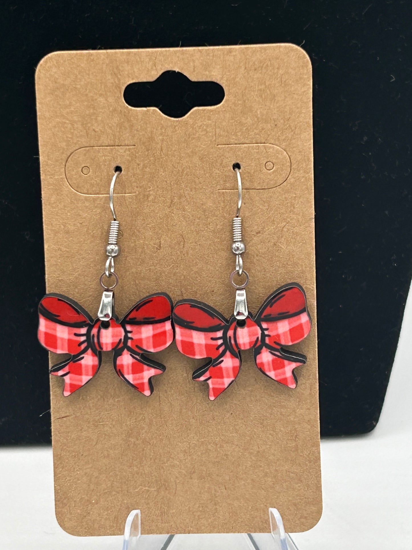 Bow Shaped Sublimated Earrings 1 inch