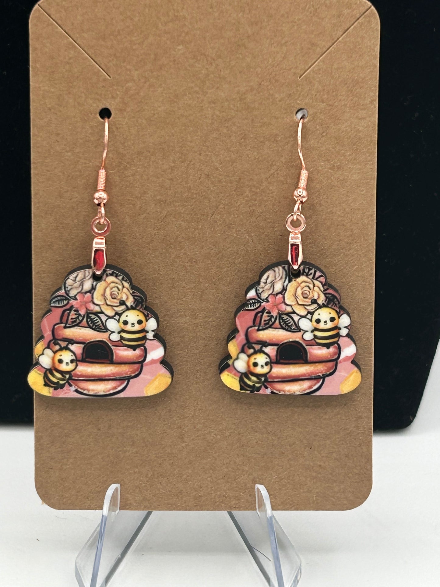 Beehive Shaped Sublimated Earrings 1 inch
