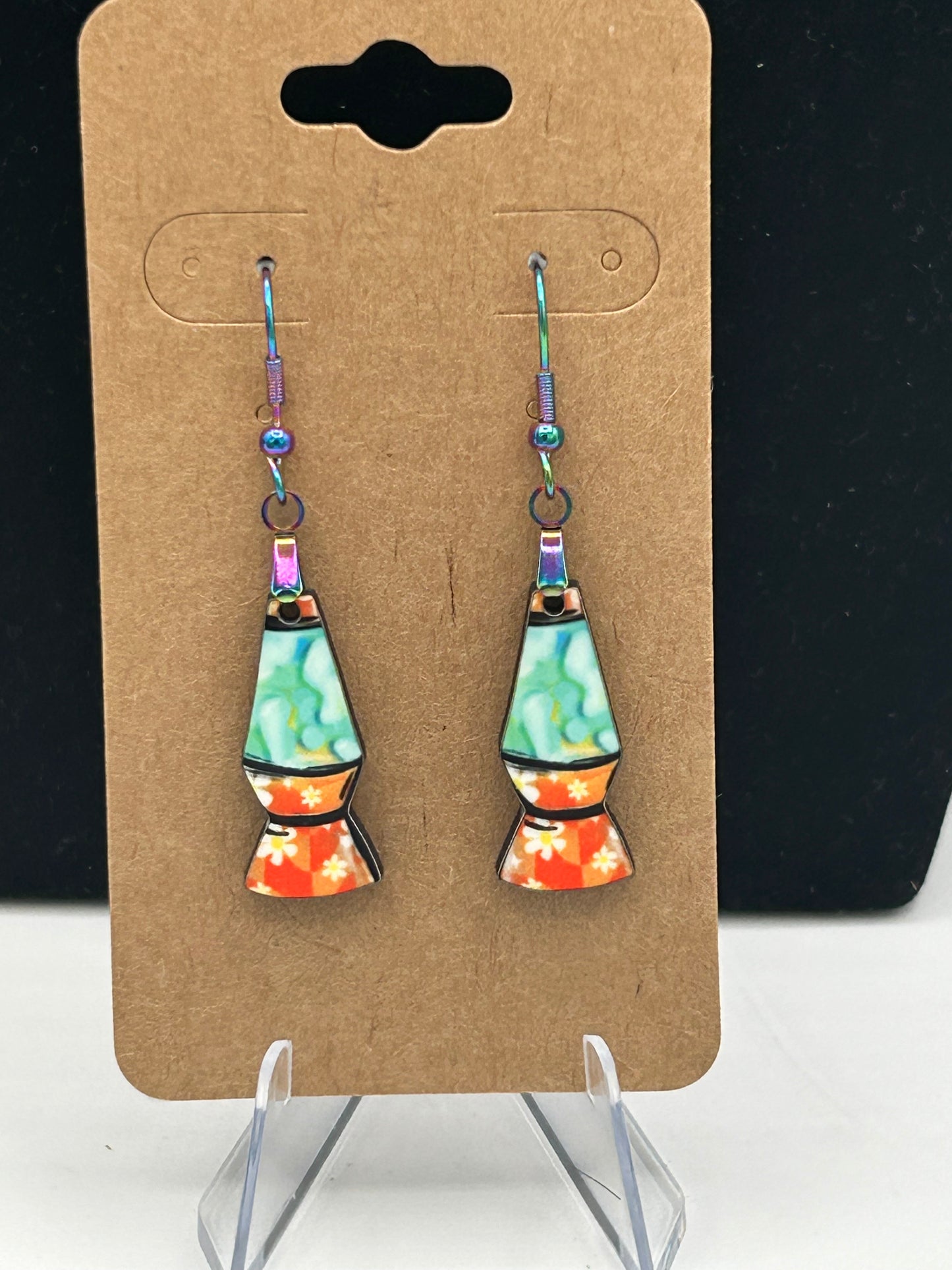 Lava Lamp Shaped Sublimated 1 inch Earrings