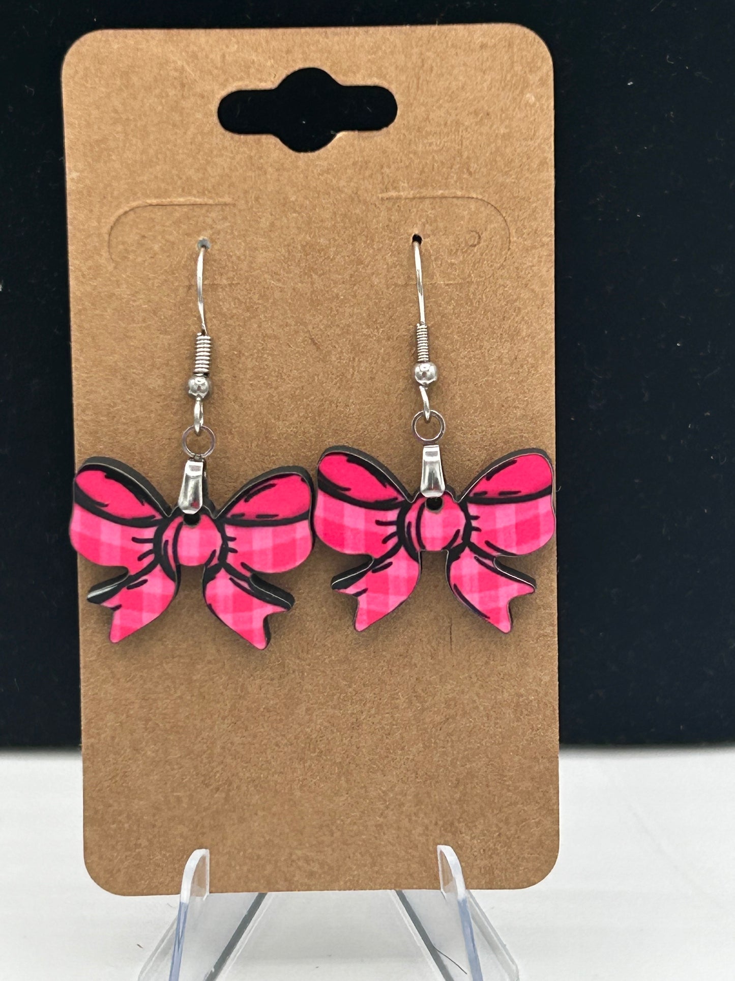 Bow Shaped Sublimated Earrings 1 inch