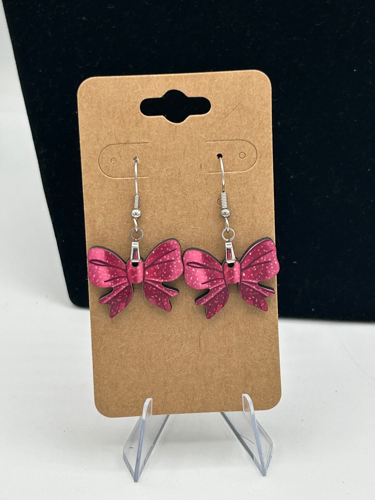 Bow Shaped Sublimated Earrings 1 inch
