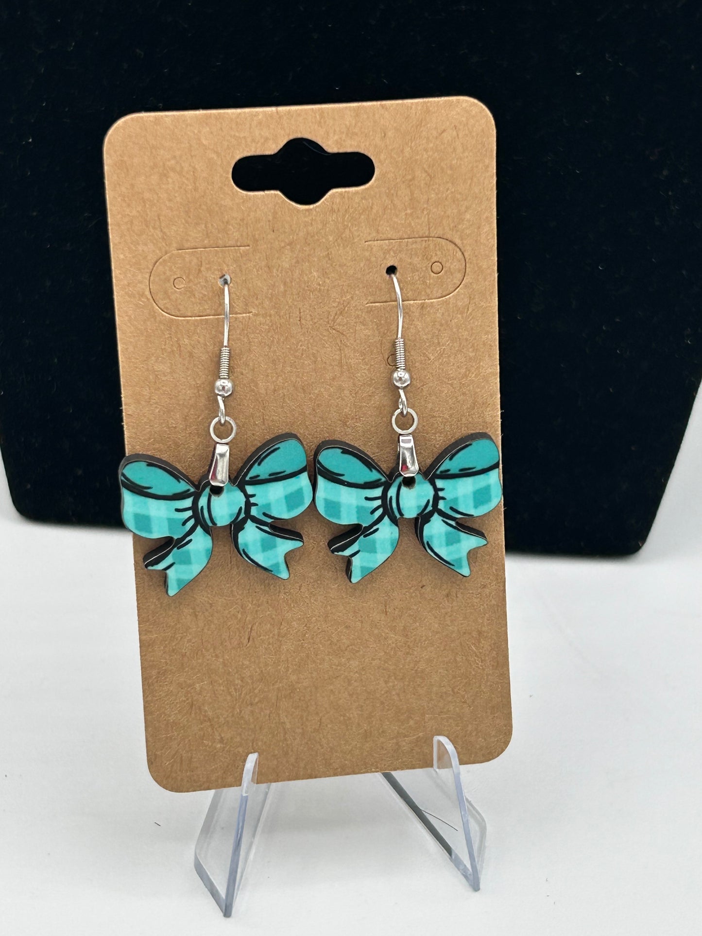 Bow Shaped Sublimated Earrings 1 inch
