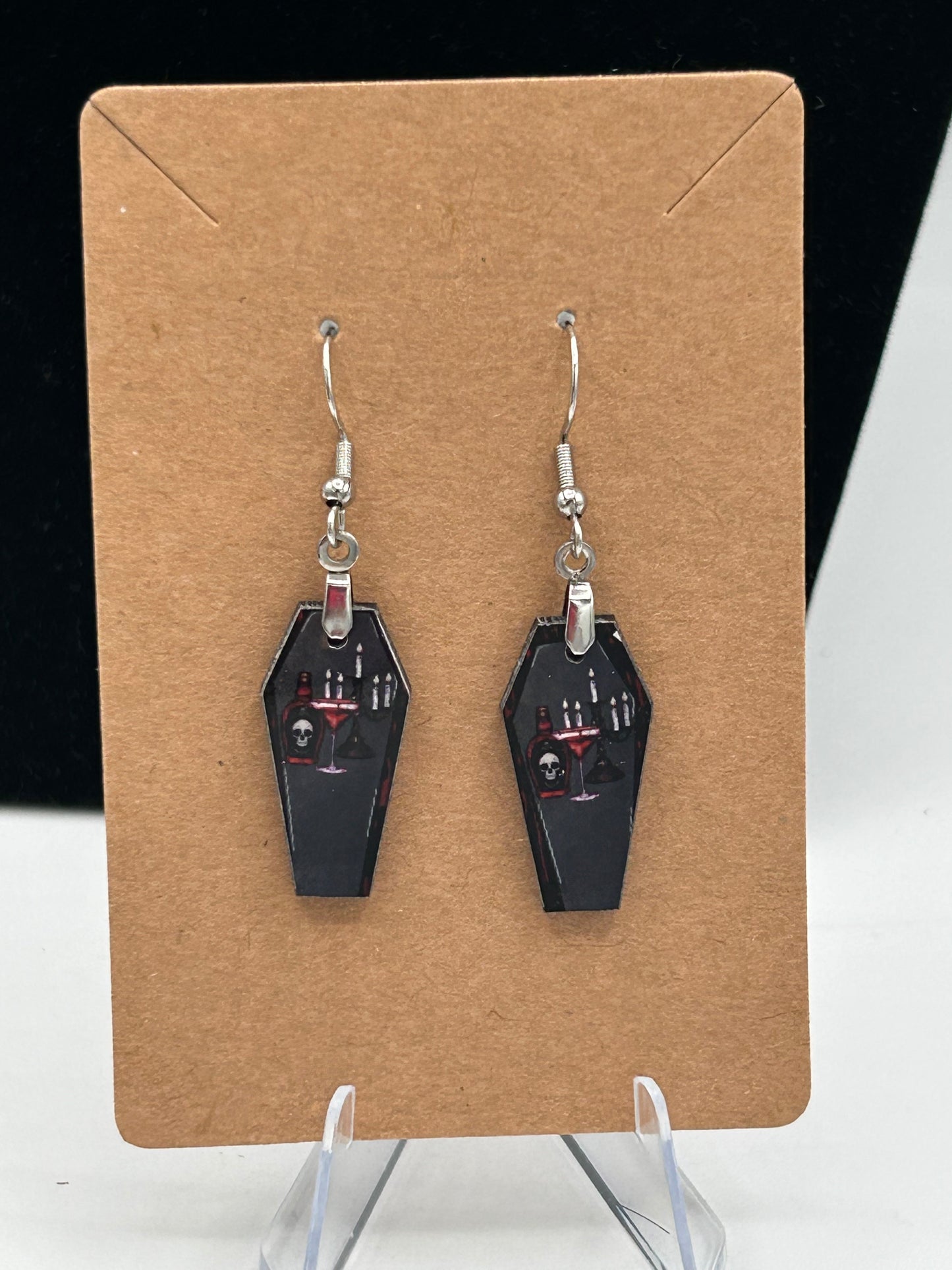 Coffin Shaped Sublimated Earrings 1 inch