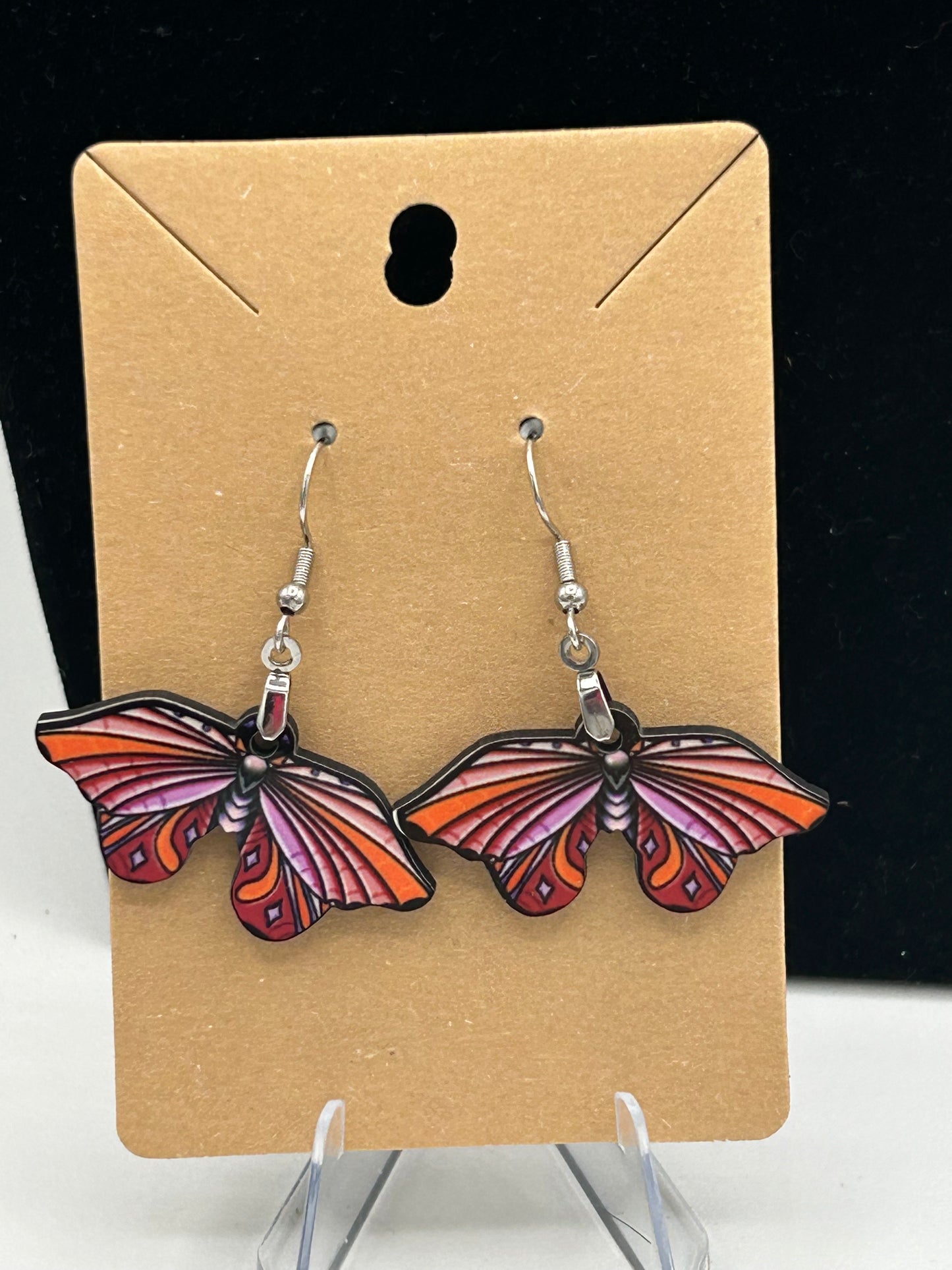 Moth Shaped Sublimated Earring 1.5 inch