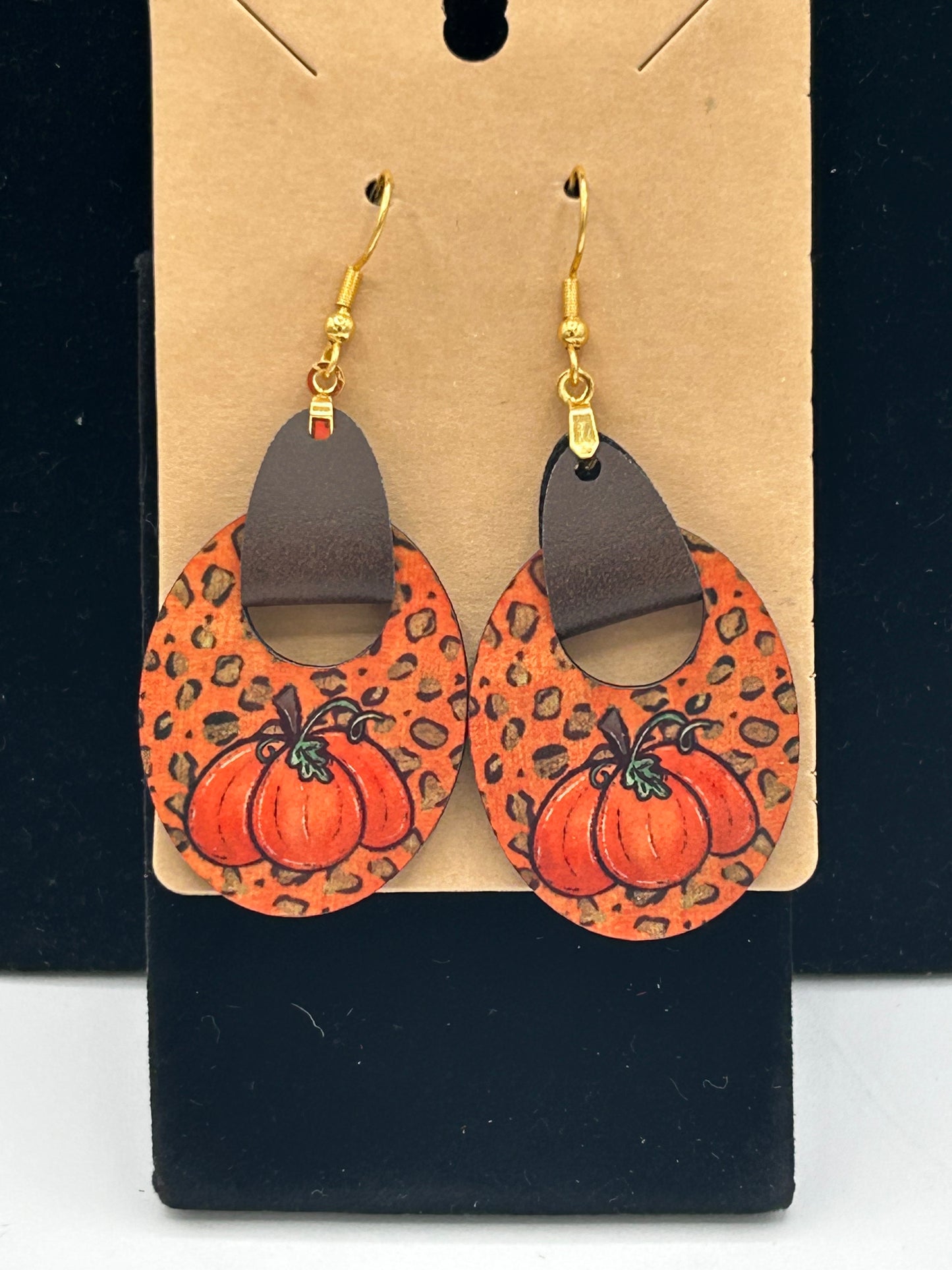 Faux Leather Boho Oval Sublimated Earring