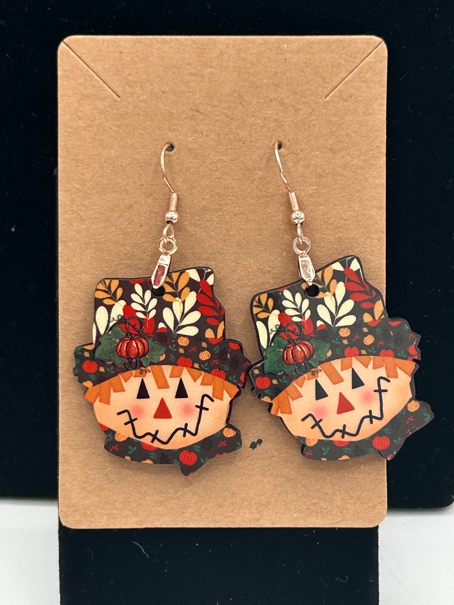 Scarecrow Head Shaped Sublimated Earrings