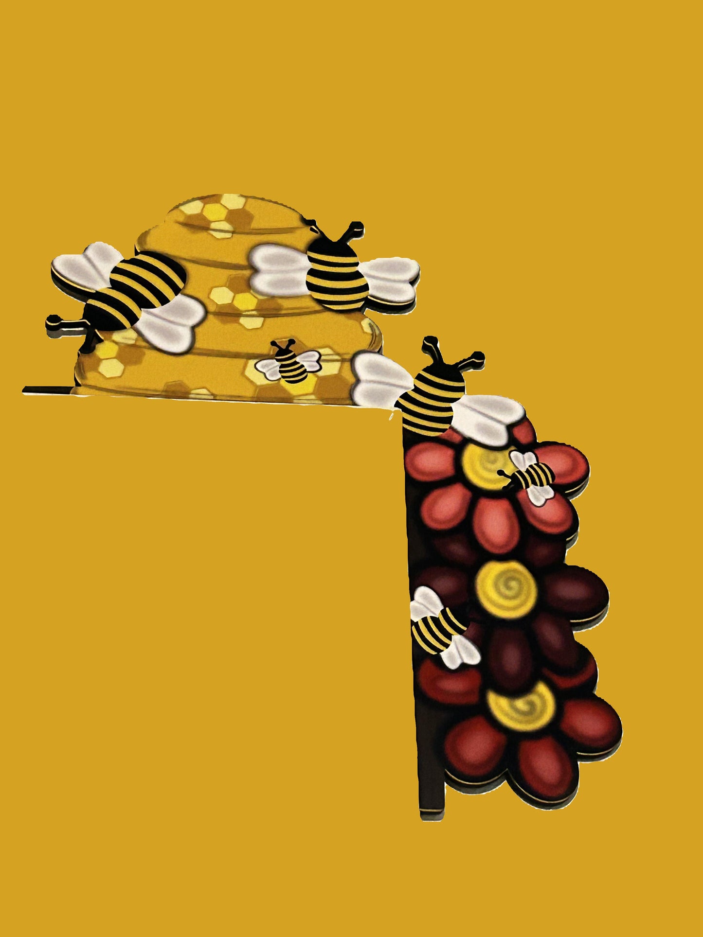 Bee Hive Shaped Sublimated Corner Sitter Right Side