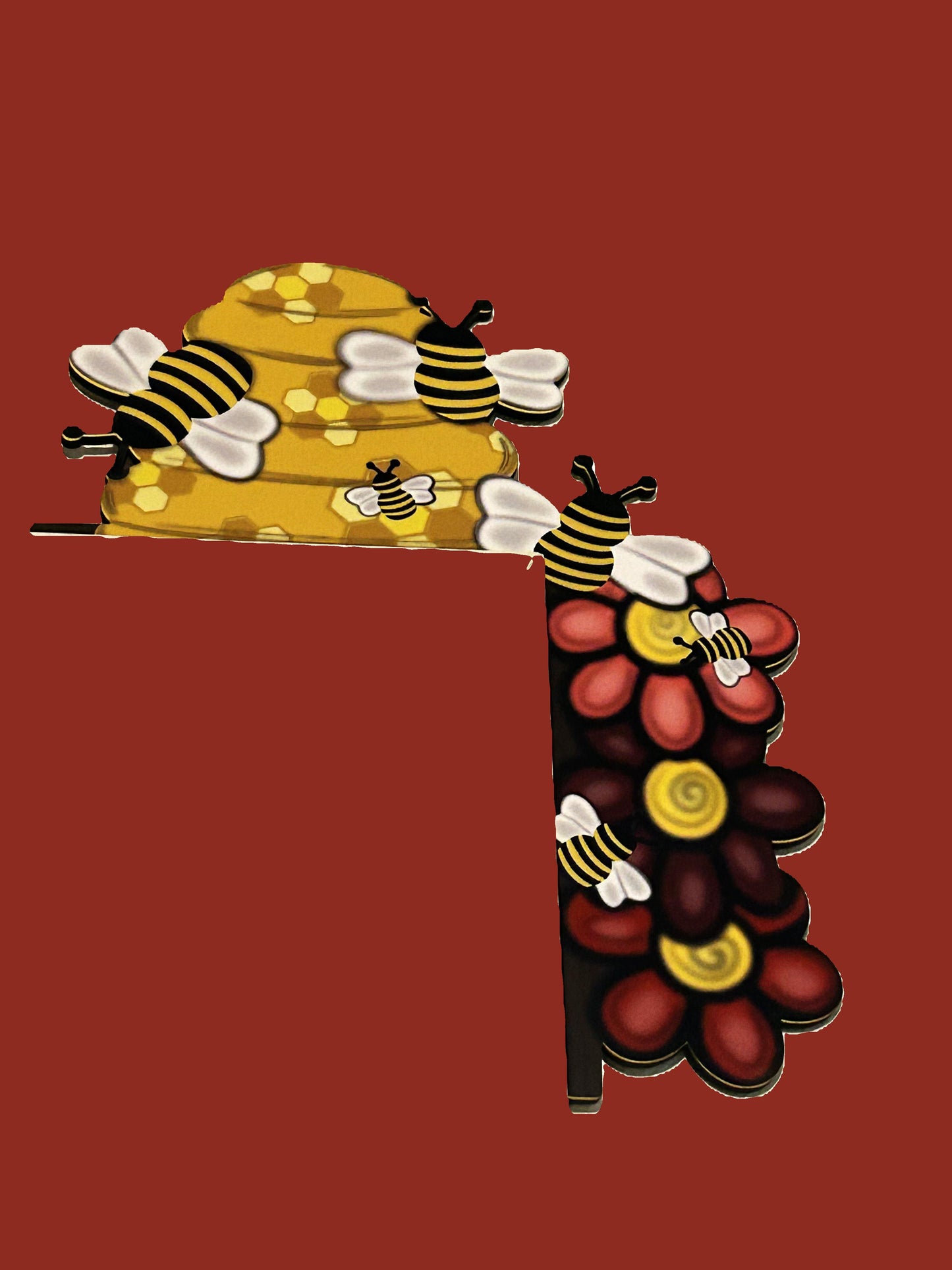 Bee Hive Shaped Sublimated Corner Sitter Right Side