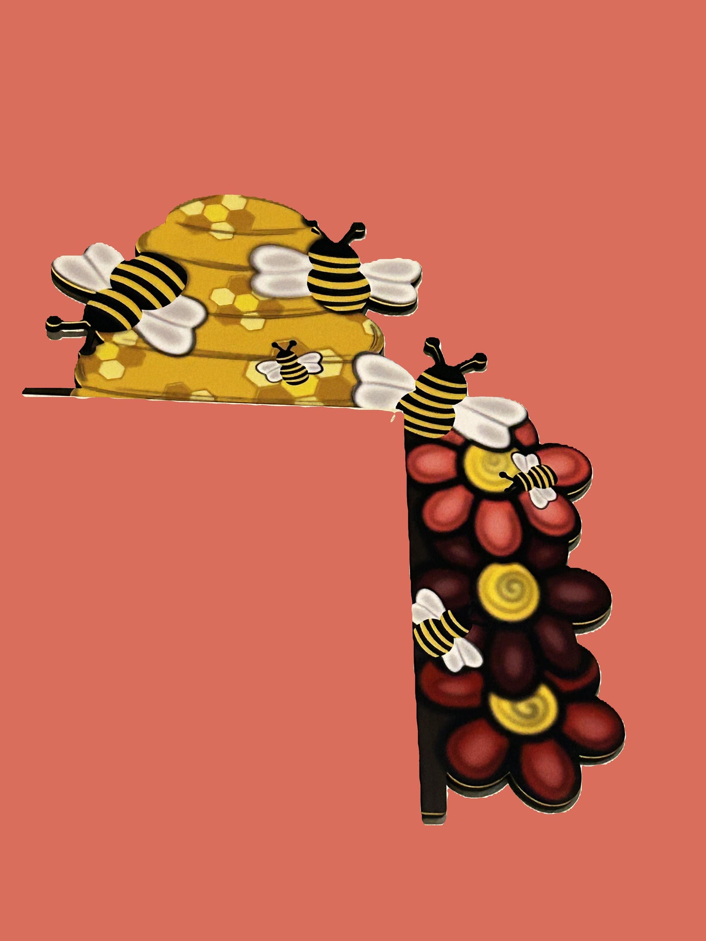 Bee Hive Shaped Sublimated Corner Sitter Right Side