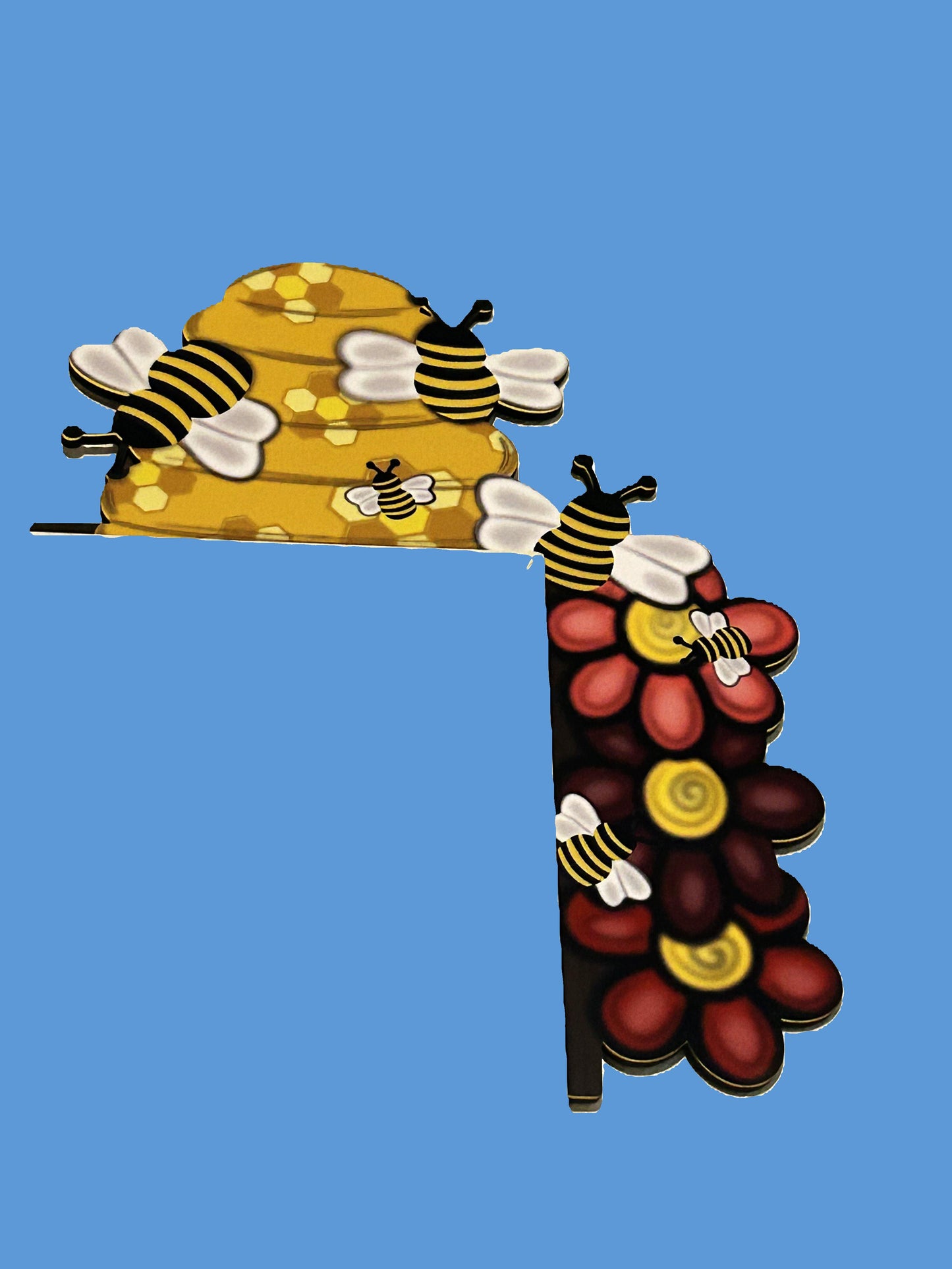 Bee Hive Shaped Sublimated Corner Sitter Right Side