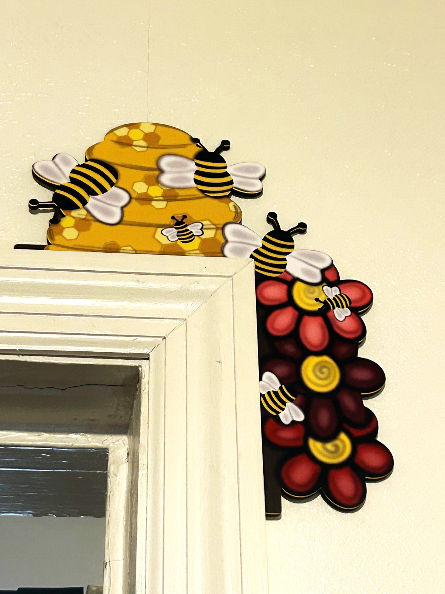 Bee Hive Shaped Sublimated Corner Sitter Right Side