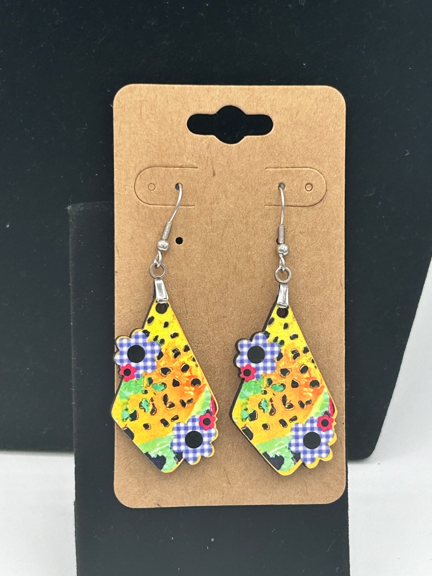 Fancy Flower Shaped Sublimated Earrings