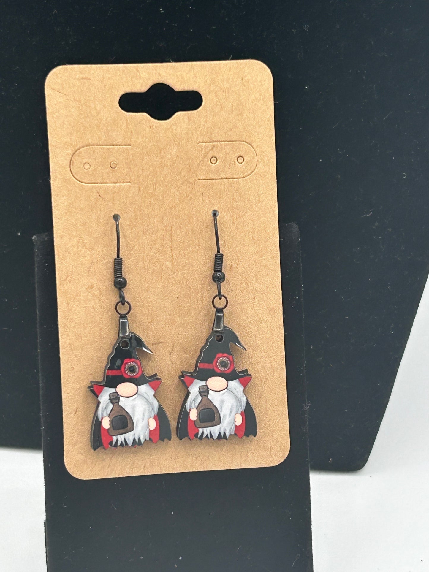 Vampire Gnome Shaped Sublimated Earrings 1 inch