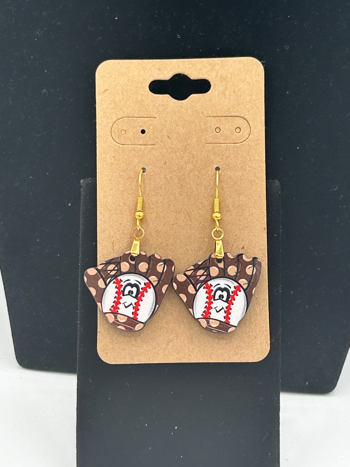 Baseball Glove Shaped Sublimated Earrings 1 inch