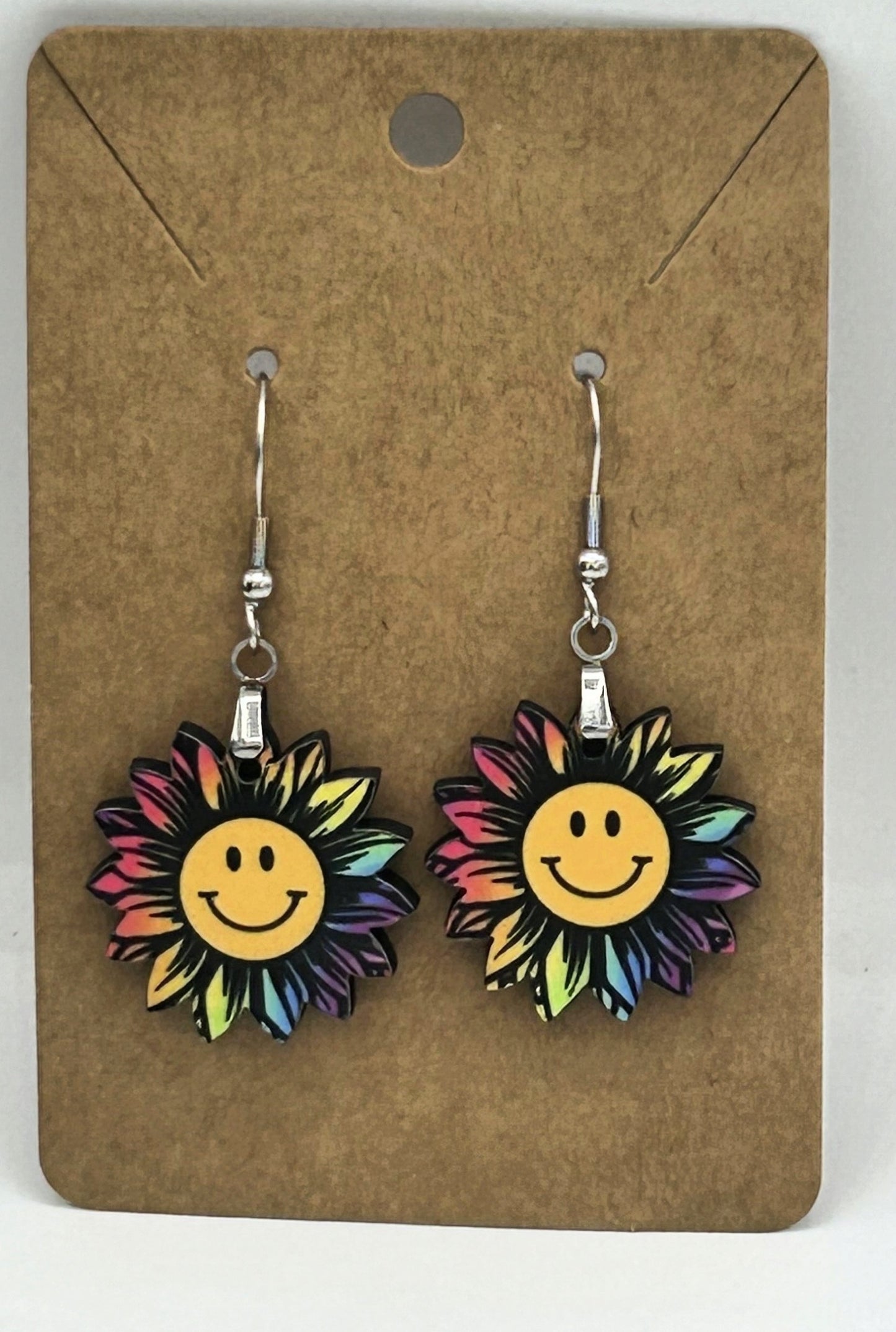 Sunflower Shaped Sublimated Earrings 1 inch