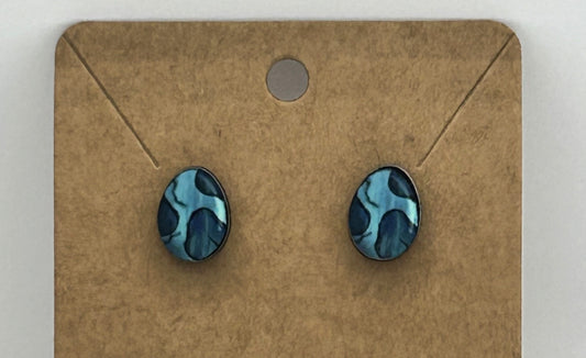 Egg Shaped Sumlimated Stud Earrings