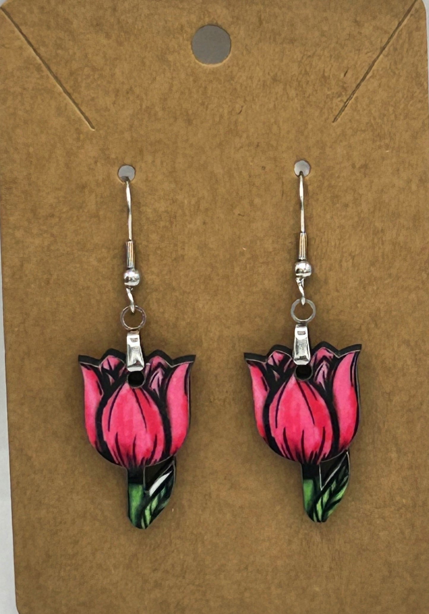 Tulip Shaped Sublimated Earrings 1 inch