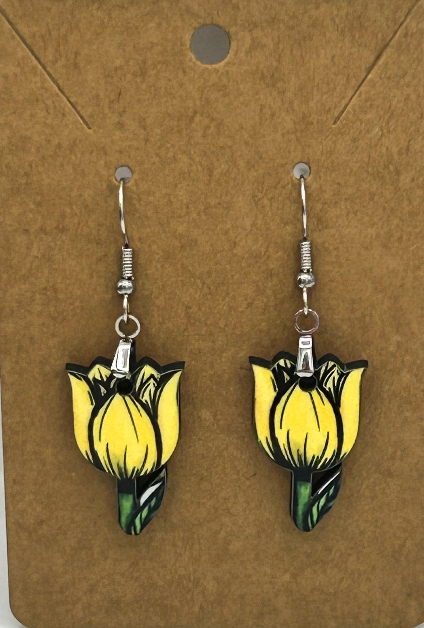 Tulip Shaped Sublimated Earrings 1 inch