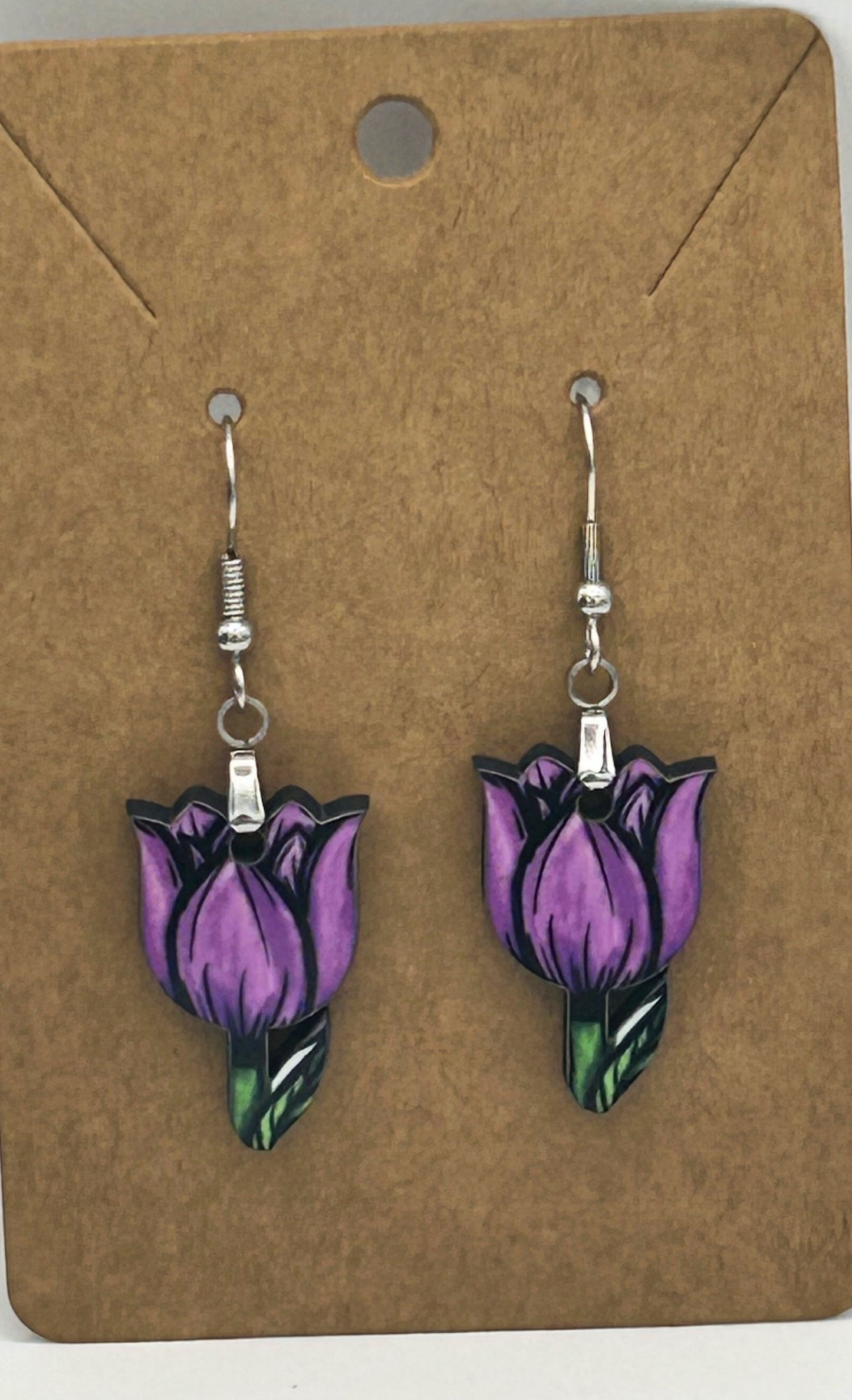 Tulip Shaped Sublimated Earrings 1 inch