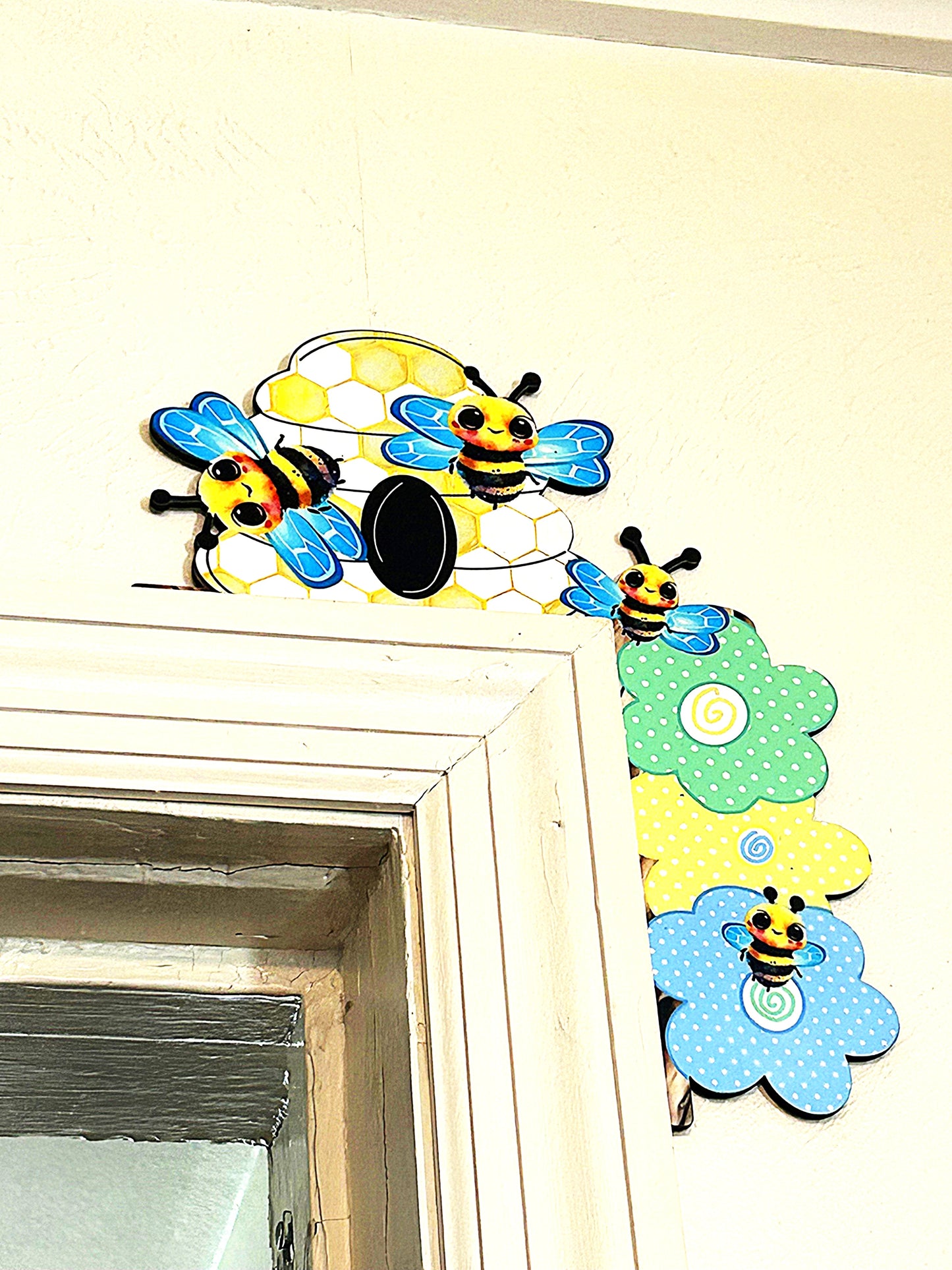 Bee Hive Shaped Sublimated Corner Sitter Right Side