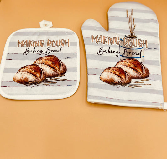 Oven Mitt and Potholder Set Sublimated