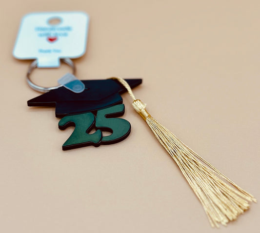 Graduate Cap 25 Sublimated Keychain with Tassel