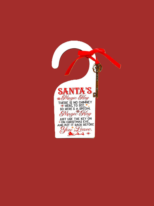 Santa Key Door Tag Sublimated MDF
