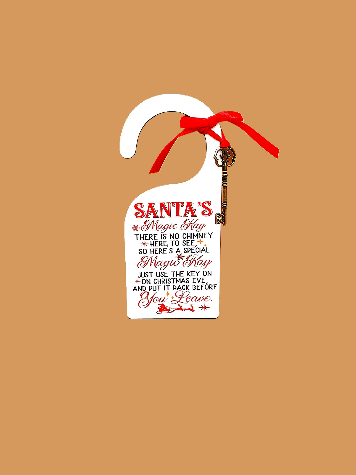 Santa Key Door Tag Sublimated MDF